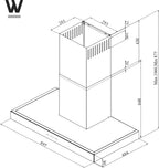 Wiggo WE-A941T(W) Wandschouw Afzuigkap - 90 cm - Wit