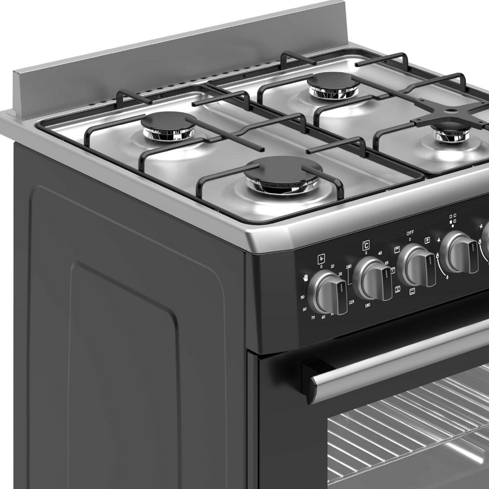 Wiggo WO-E609R(BX) Vrijstaande Gasfornuis - 60 cm - Zwart