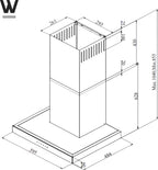 Wiggo WE-A641T(B) Wandschouw Afzuigkap - 60 cm - Zwart