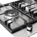 Wiggo WH-G935RR(X) Inbouw Gaskookplaat - 90 cm - Roestvrijstaal