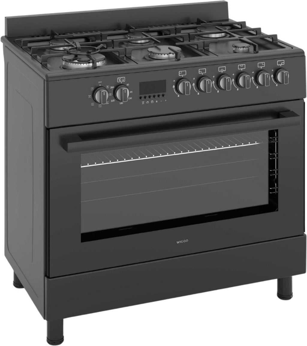 Wiggo WO‑E969B(BB) Vrijstaande Gasfornuis - 90 cm - Zwart