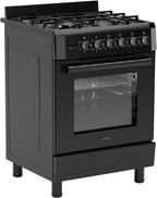 Wiggo WO-E609B(BB) Vrijstaande Gasfornuis - 60 cm - Zwart