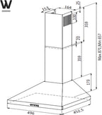 Wiggo WE-A530P(C) Wandschouw Afzuigkap - 50 cm - Creme
