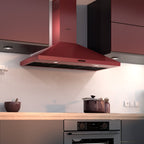 Wiggo WE-A930P(R) Wandschouw Afzuigkap - 90 cm - Rood
