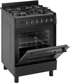 Wiggo WO-E639B(BB) Vrijstaande Gasfornuis - 60 cm - Zwart