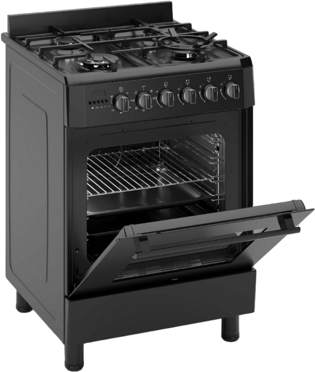 Wiggo WO-E639B(BB) Vrijstaande Gasfornuis - 60 cm - Zwart