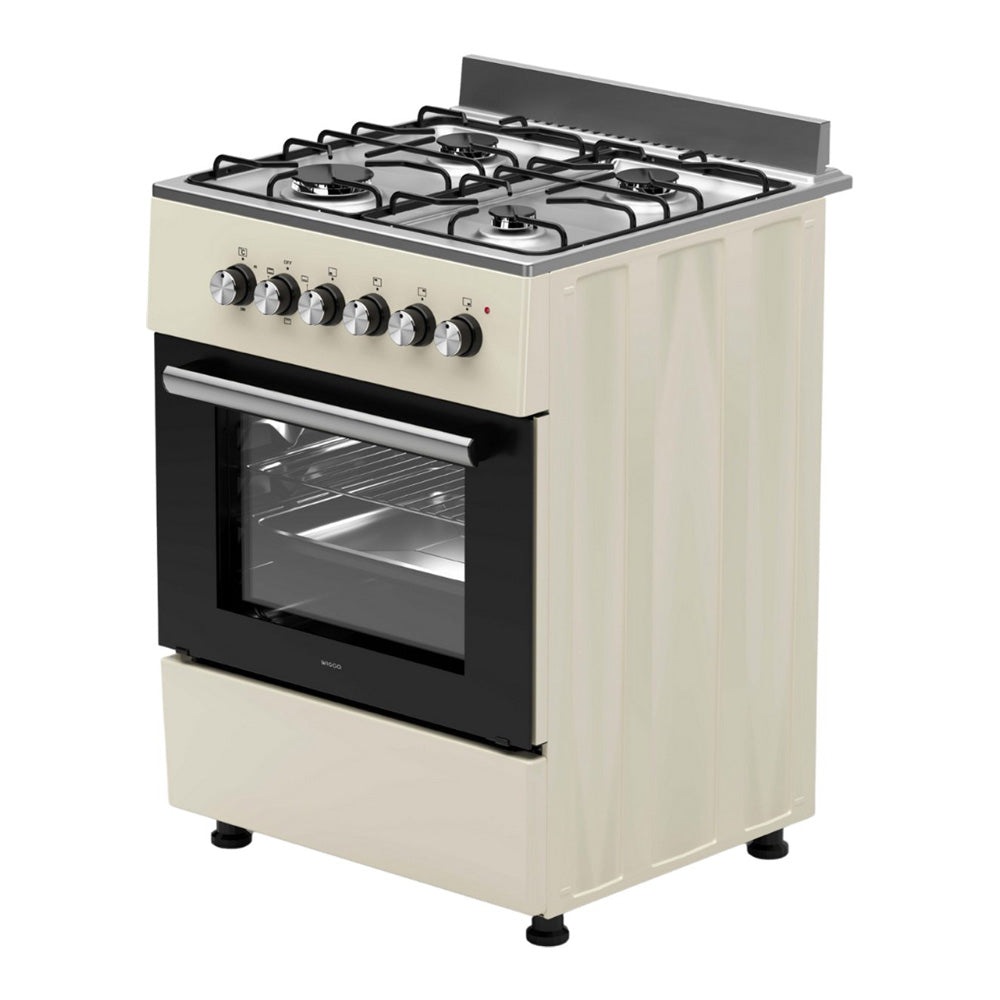 Wiggo WO-E606A(CX) Vrijstaande Gasfornuis - 60 cm - Creme