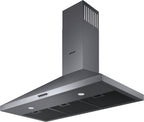 Wiggo WE-A930P(G) Wandschouw Afzuigkap - 90 cm - Grijs