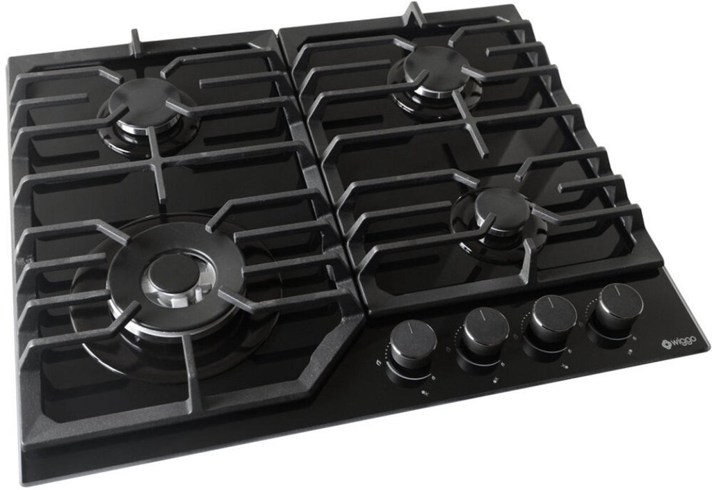 Wiggo WH-G634GL(B) Inbouw Gaskookplaat - 60 cm - Zwart
