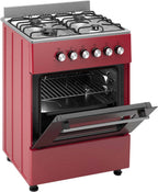 Wiggo WO-E609R(RX) Vrijstaande Gasfornuis - 60 cm - Rood