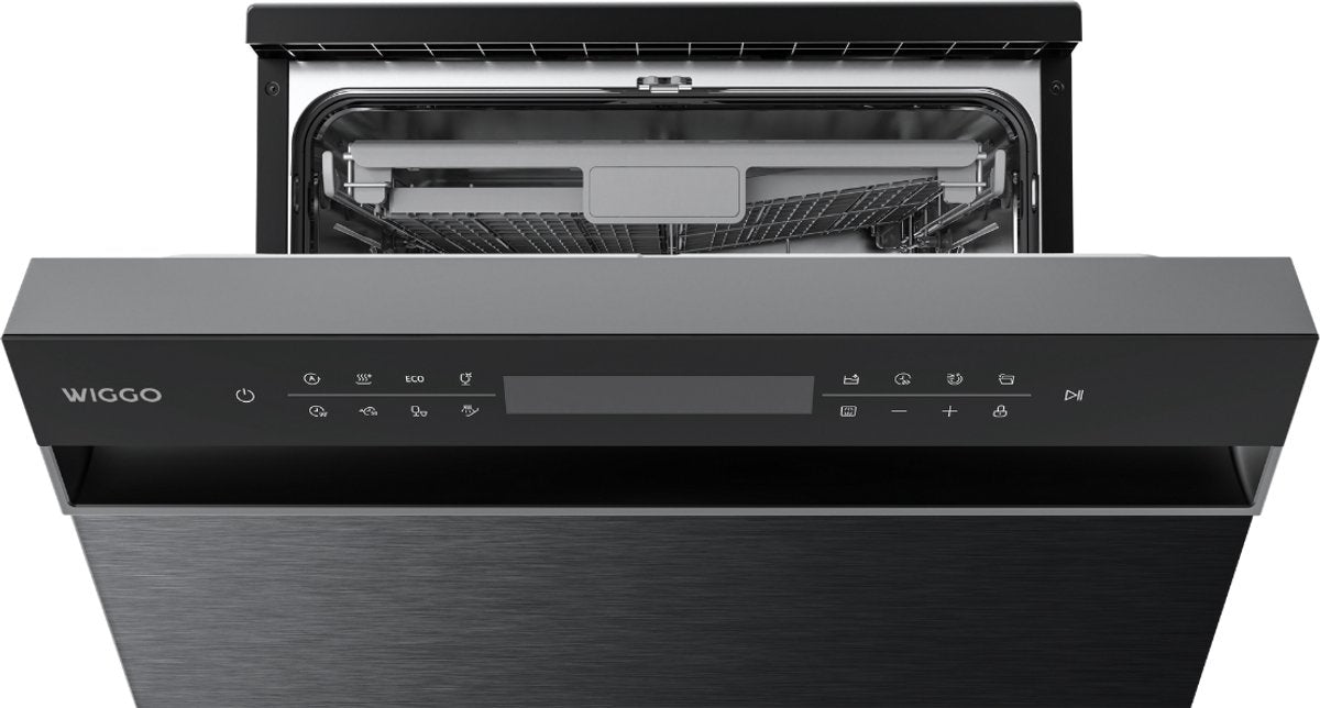 Wiggo WD-F6148B(DX) Vrijstaande Vaatwasser - 60 cm - Donker Roestvrijstaal