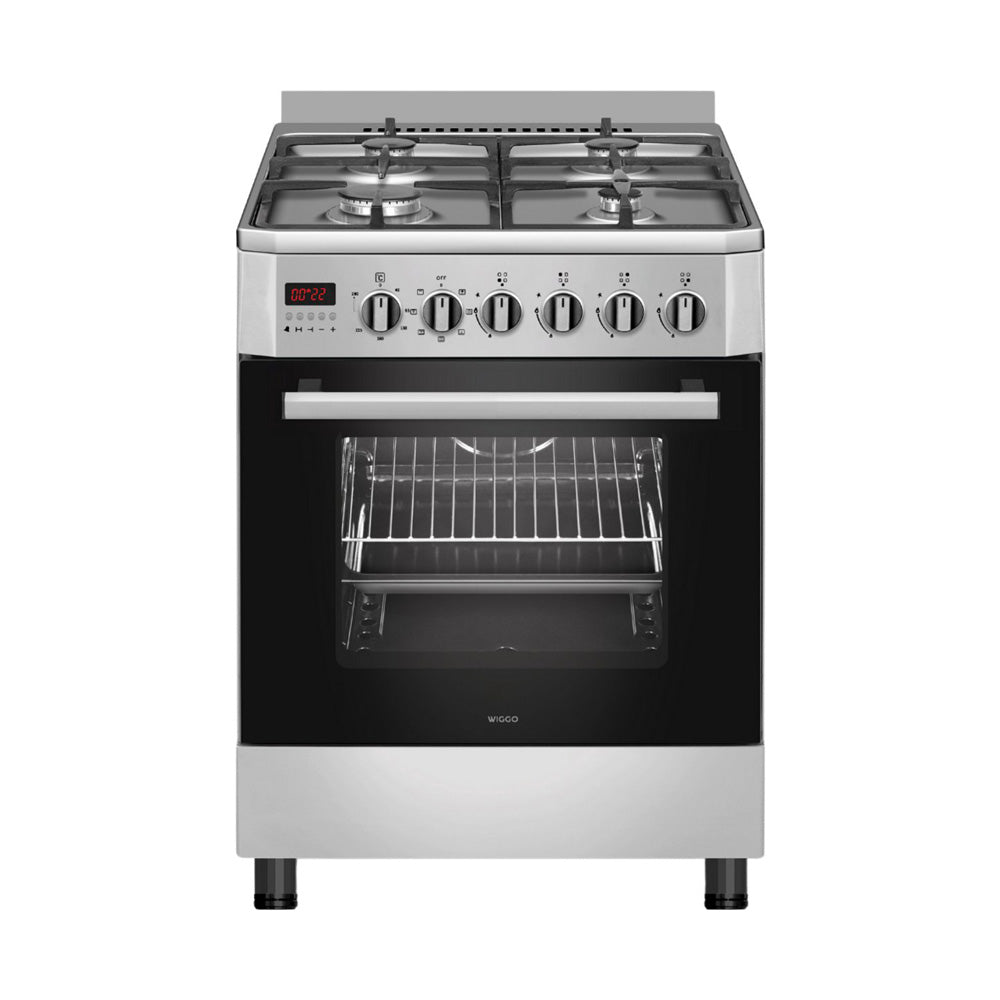 Wiggo WO-E609B(XX) Vrijstaande Gasfornuis - 60 cm - Roestvrijstaal
