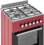 Wiggo WO-E609R(RX) Vrijstaande Gasfornuis - 60 cm - Rood
