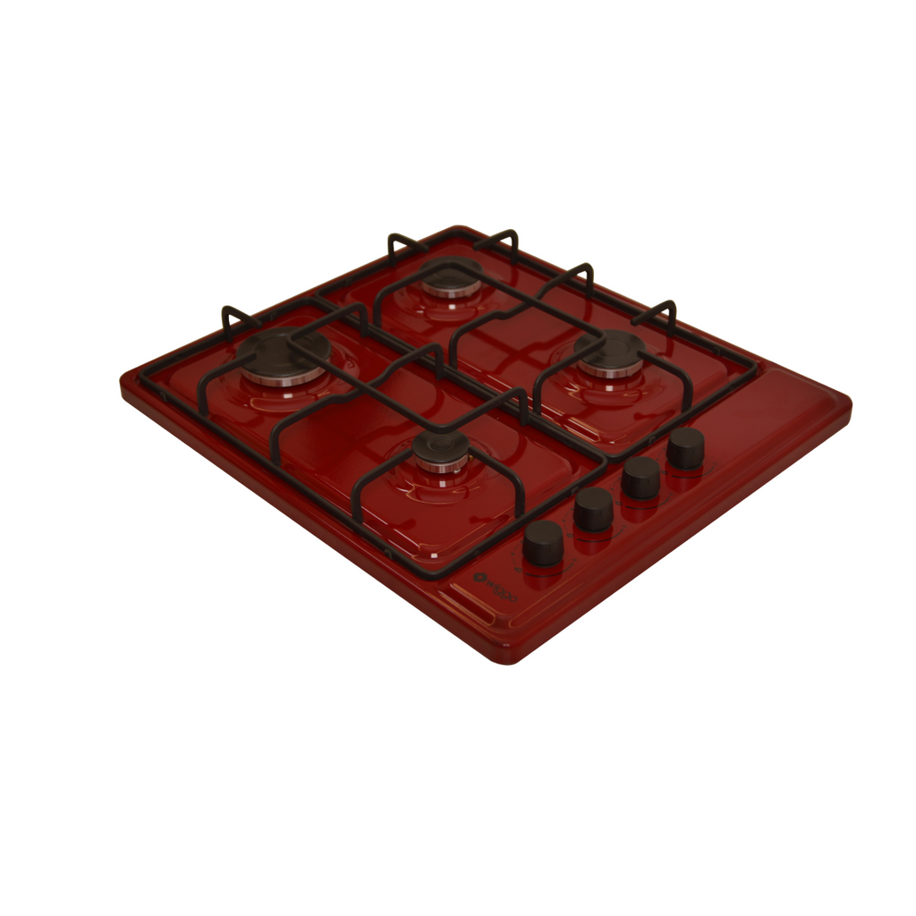 Wiggo WH-G604F(R) Vrijstaande Gaskookplaat - 60 cm - Rood