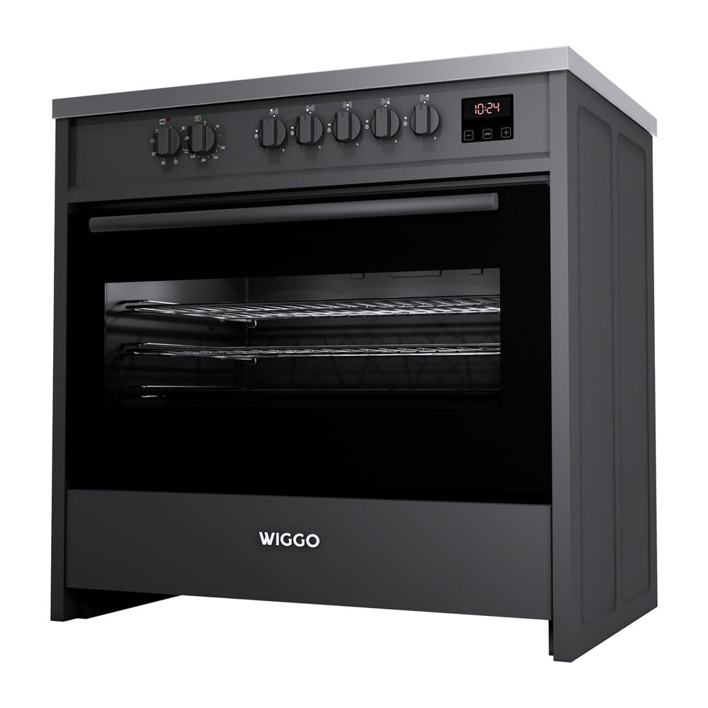 Wiggo WIO-E921A(BX) Vrijstaande Inductiefornuis - 90 cm - Zwart