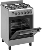 Wiggo WO-E639B(XX) Vrijstaande Gasfornuis - 60 cm - Roestvrijstaal