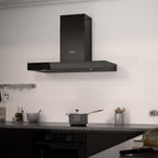 Wiggo WE-A941T(B) Wandschouw Afzuigkap - 90 cm - Zwart