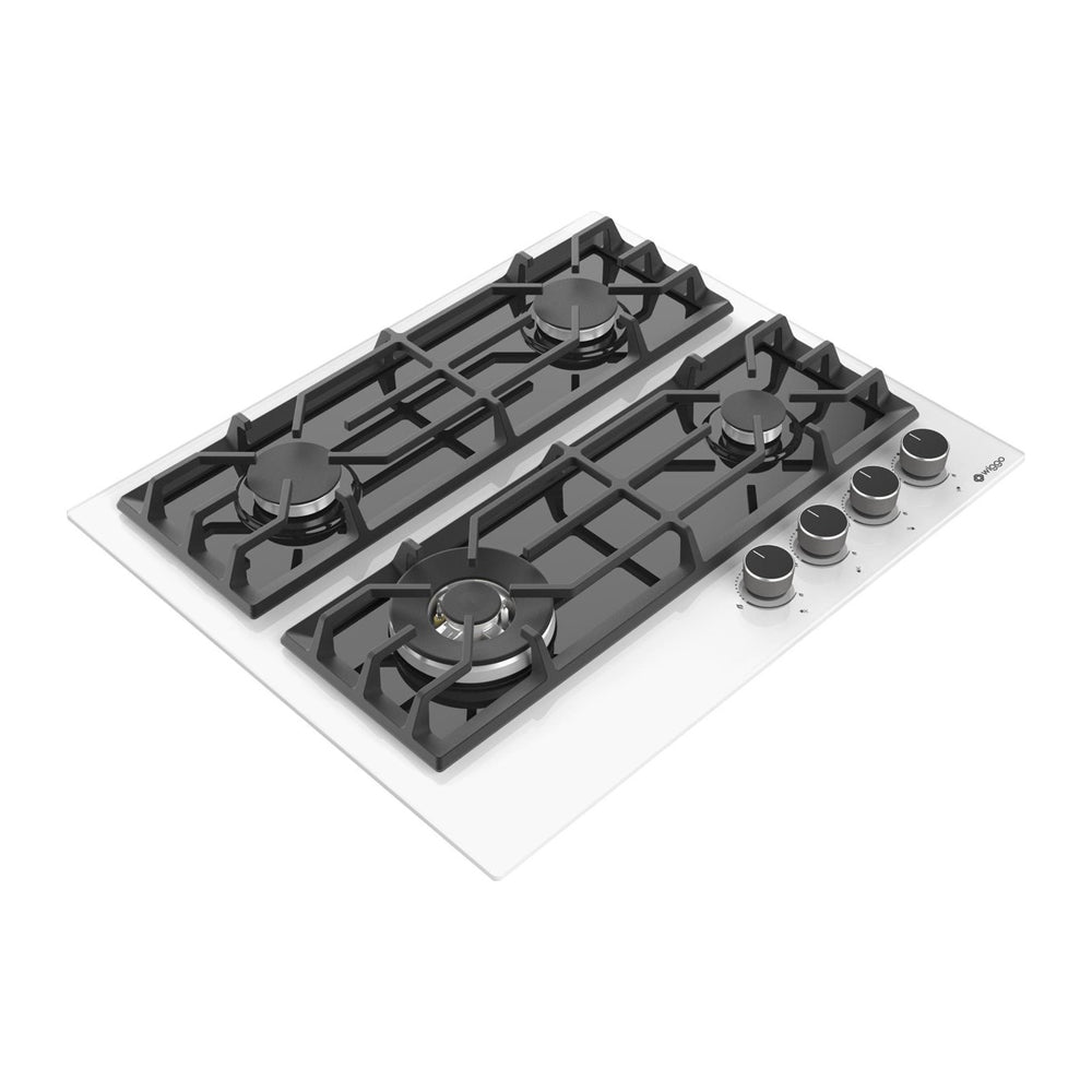 Wiggo WH-G634GR(W) Inbouw Gaskookplaat - 60 cm - Wit