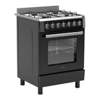 Wiggo WO-E609R(BX) Vrijstaande Gasfornuis - 60 cm - Zwart