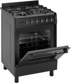 Wiggo WO-E609R(BB) Vrijstaande Gasfornuis - 60 cm - Zwart