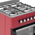 Wiggo WO-E609R(RX) Vrijstaande Gasfornuis - 60 cm - Rood