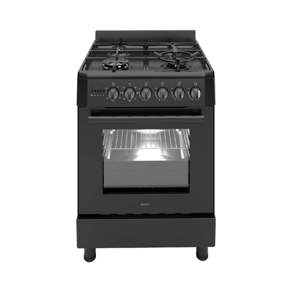 Wiggo WO-E639B(BB) Vrijstaande Gasfornuis - 60 cm - Zwart
