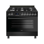 Wiggo WO‑E969B(BB) Vrijstaande Gasfornuis - 90 cm - Zwart