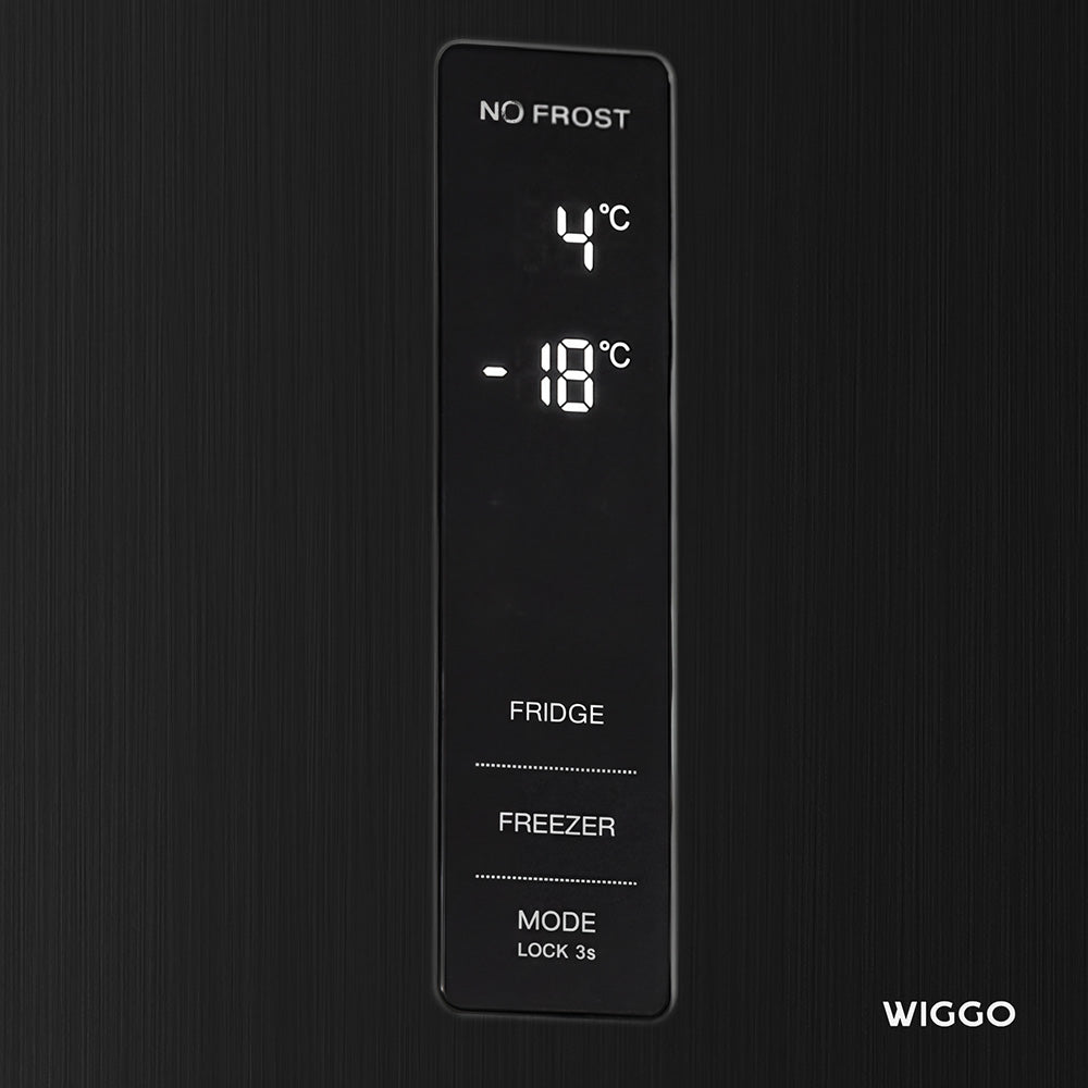 Wiggo WR‑CD18NFB(B) Vrijstaande Koel-Vriescombi Koelkast - 60 cm - Zwart