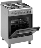 Wiggo WO-E609B(XX) Vrijstaande Gasfornuis - 60 cm - Roestvrijstaal