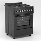 Wiggo WO-E606A(BB) Vrijstaande Gasfornuis - 60 cm - Zwart