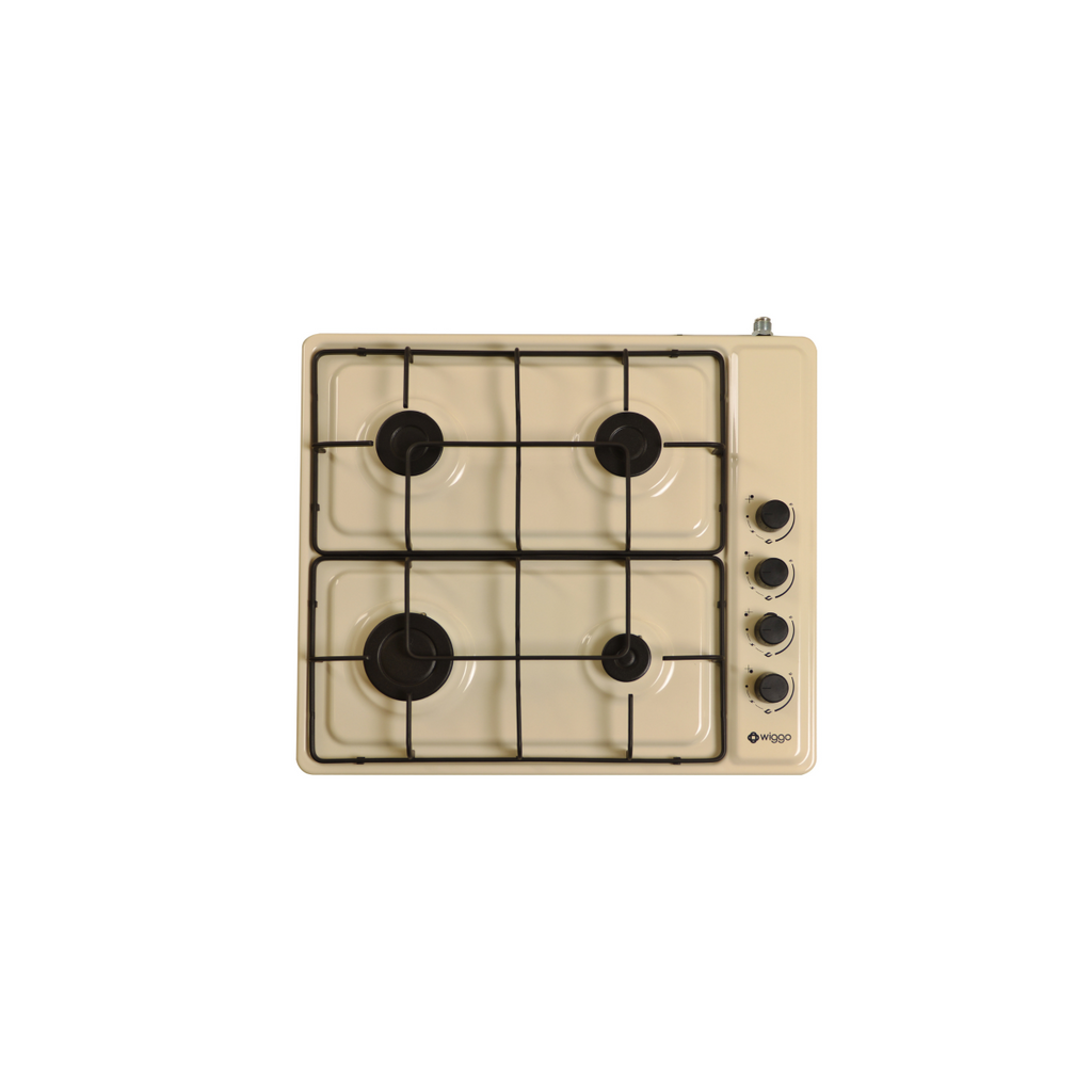 Wiggo WH-G604F(C) Vrijstaande Gaskookplaat - 60 cm - Creme