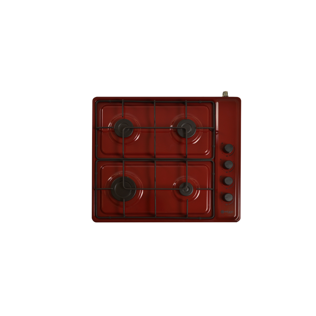 Wiggo WH-G604F(R) Vrijstaande Gaskookplaat - 60 cm - Rood