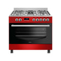 Wiggo WO‑E909R(RX) Vrijstaande Gasfornuis - 90 cm - Rood