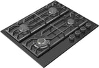 Wiggo WH-G634GR(B) Inbouw Gaskookplaat - 60 cm - Zwart