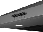 Wiggo WE-A930P(G) Wandschouw Afzuigkap - 90 cm - Grijs