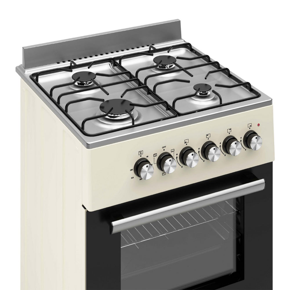 Wiggo WO-E606A(CX) Vrijstaande Gasfornuis - 60 cm - Creme