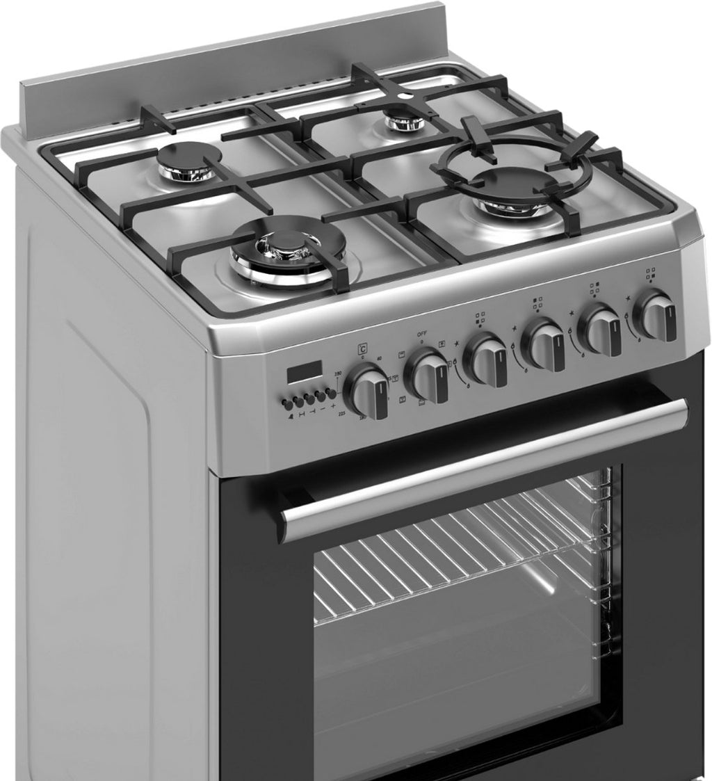 Wiggo WO-E639B(XX) Vrijstaande Gasfornuis - 60 cm - Roestvrijstaal