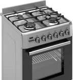 Wiggo WO-E639B(XX) Vrijstaande Gasfornuis - 60 cm - Roestvrijstaal