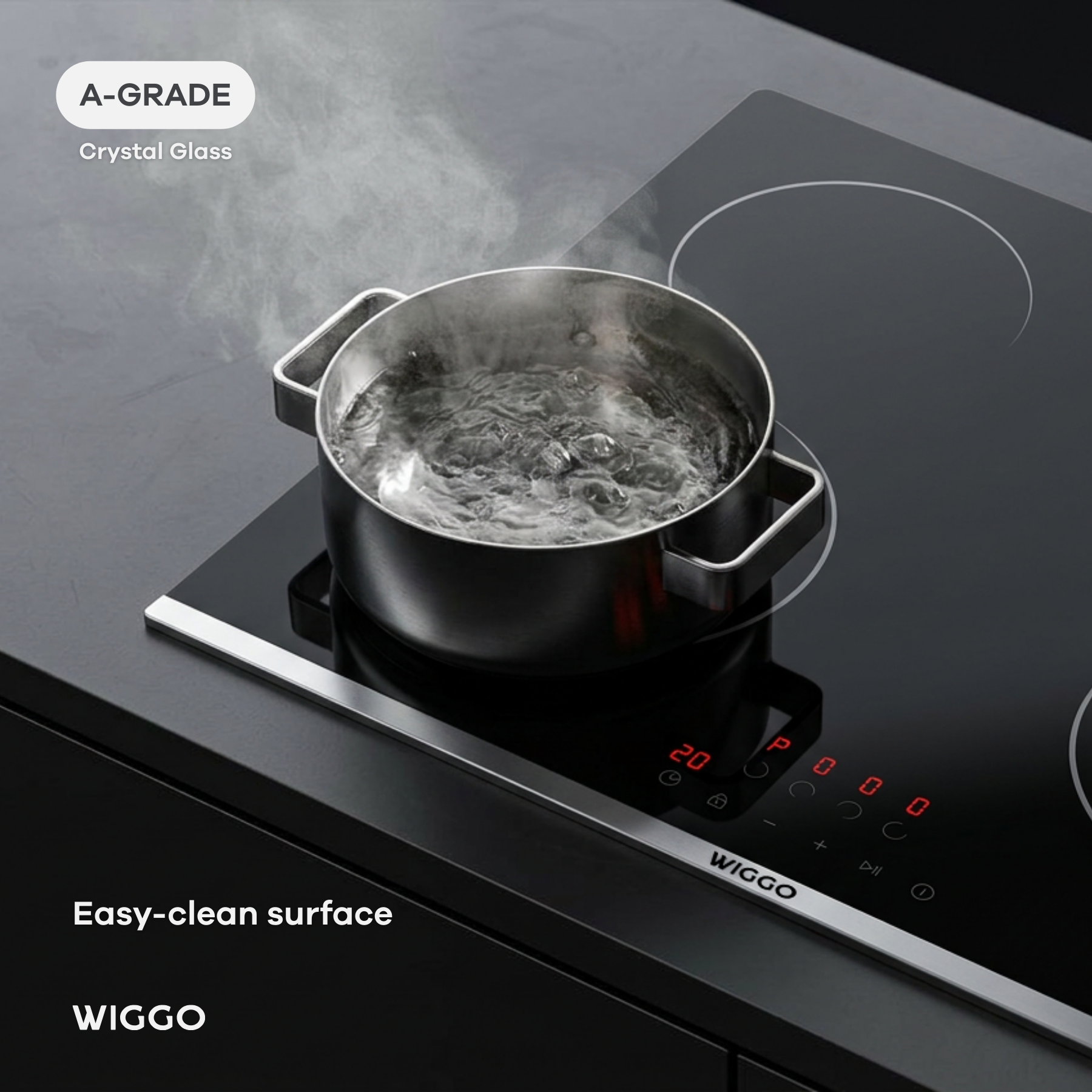 Wiggo WH-E614G(B) Inbouw Inductie Kookplaat - 60 cm - Zwart