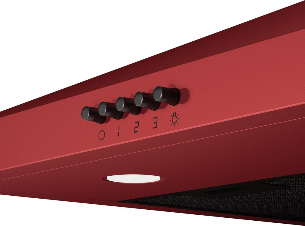 Wiggo WE-A930P(R) Wandschouw Afzuigkap - 90 cm - Rood