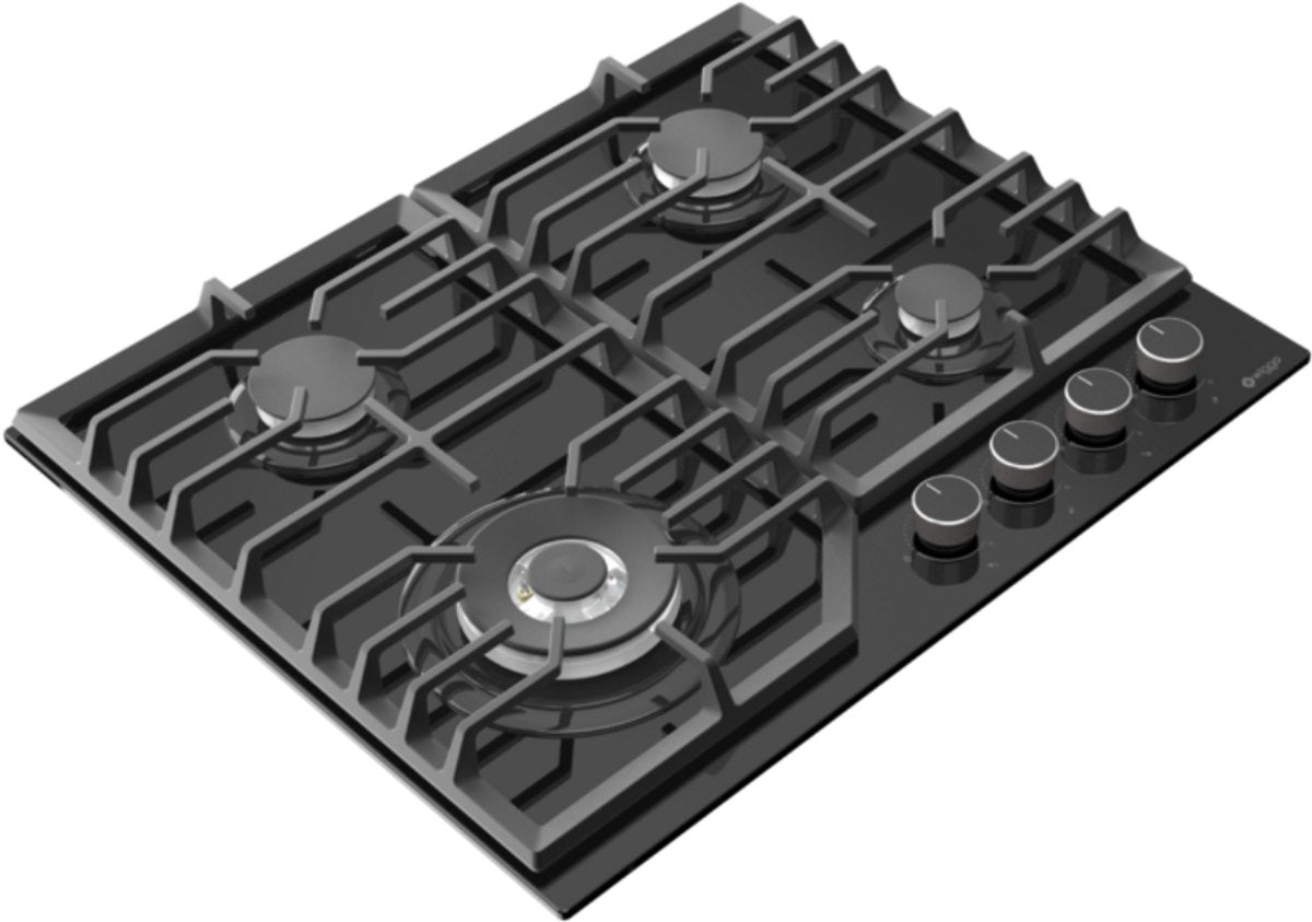 Wiggo WH-G634GL(B) Inbouw Gaskookplaat - 60 cm - Zwart