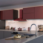 Wiggo WE-A630P(R) Wandschouw Afzuigkap - 60 cm - Rood