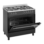 Wiggo WO-E906B(BX) Vrijstaande Gasfornuis - 90 cm - Zwart