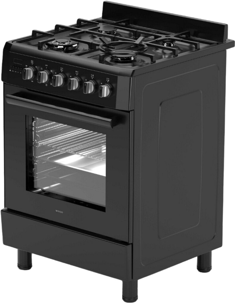 Wiggo WO-E639B(BB) Vrijstaande Gasfornuis - 60 cm - Zwart