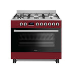 Wiggo WO-E969R(RX) Vrijstaande Gasfornuis - 90 cm - Rood