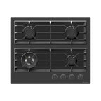 Wiggo WH-G634GR(B) Inbouw Gaskookplaat - 60 cm - Zwart