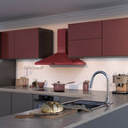 Wiggo WE-A930P(R) Wandschouw Afzuigkap - 90 cm - Rood