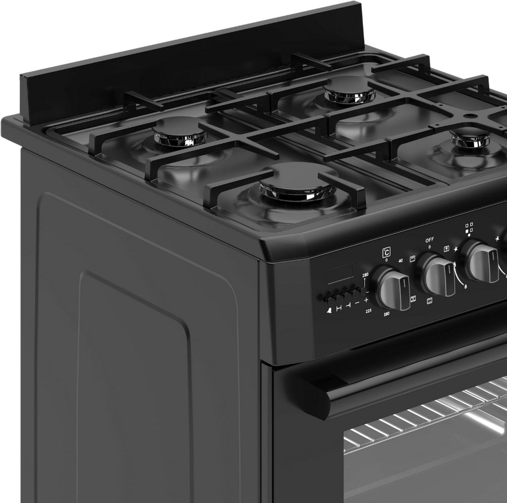 Wiggo WO-E609B(BB) Vrijstaande Gasfornuis - 60 cm - Zwart