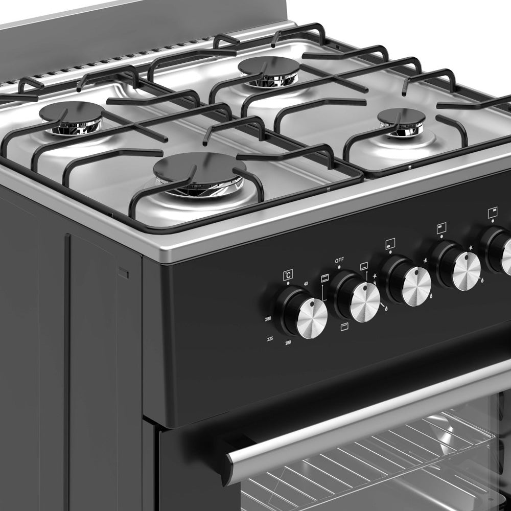 Wiggo WO-E606A(BX) Vrijstaande Gasfornuis - 60 cm - Zwart