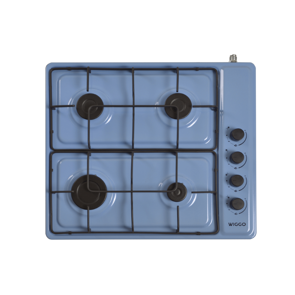 Wiggo WH-G604F(A) Vrijstaande Gaskookplaat - 60 cm - Aqua Blauw